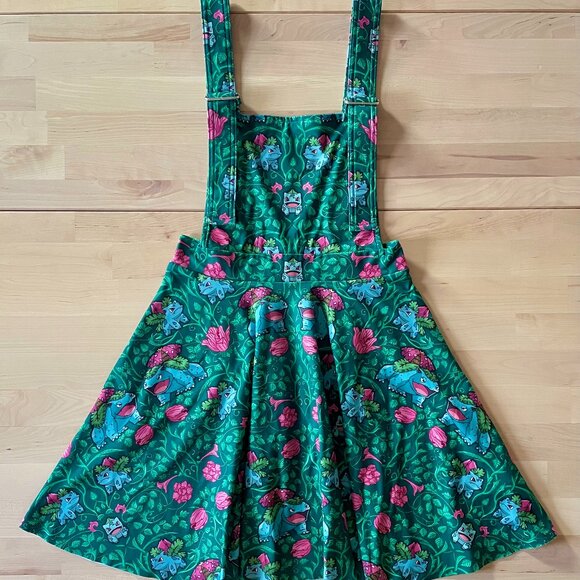 BlackMilk Women's Bulbasaur Pokemon Apron Dress size Small Adjustable Straps - Picture 1 of 6